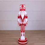 6 FT Lighted Musical Red & White Stripe King Nutcracker