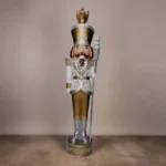 8 FT Gold & White Multi LED Nutcracker