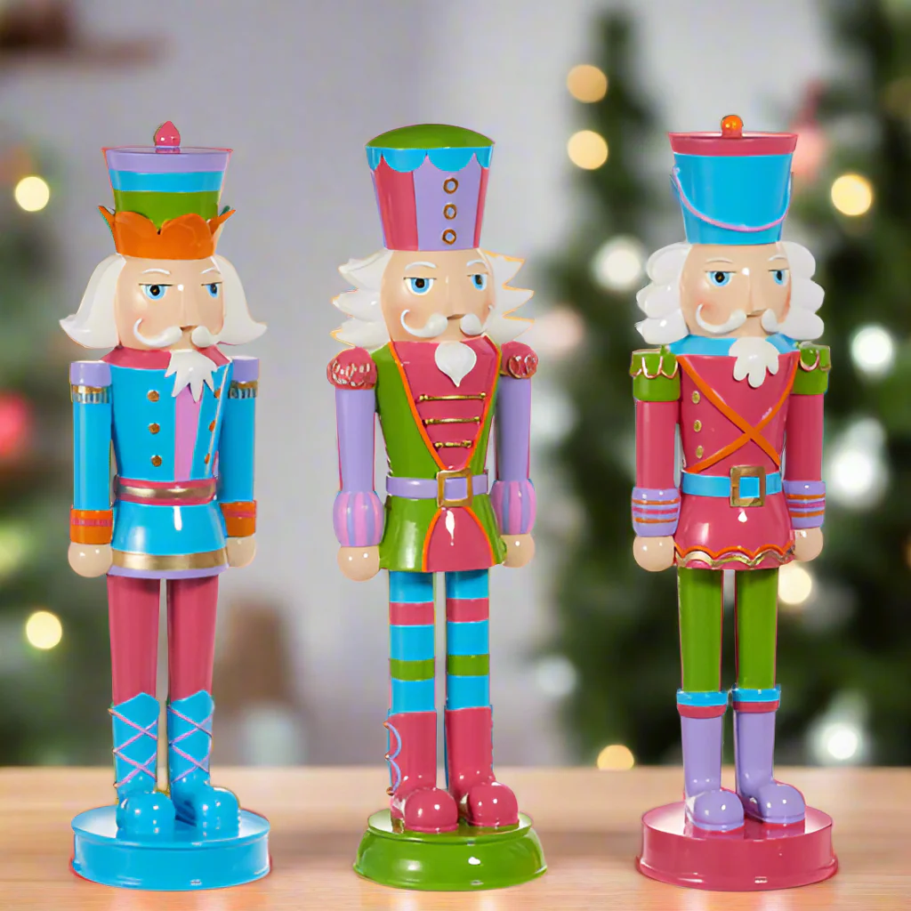 4889393198 16" Jolly Nutcracker Assorted Set Of 3 - Image 1