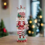 18" Hollywood Cake & Candy Cane Hat Nutcracker