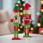 5" Red & Green Elf Nutcracker Assorted Set Of 2